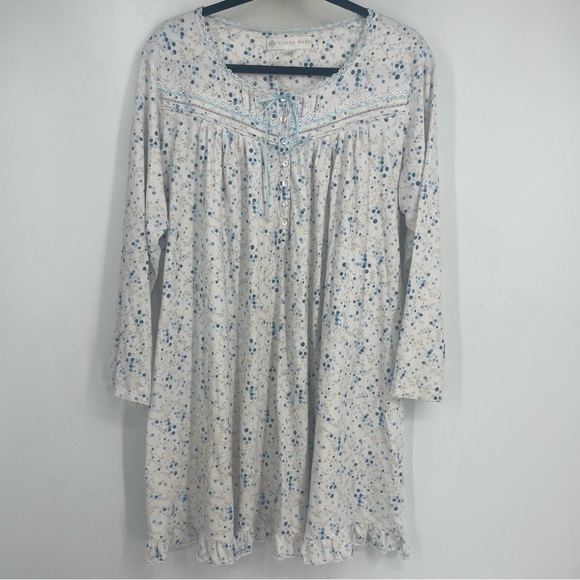 Eileen West Other - Eileen West Nightgown Womens Large Cotton Pima Cotton White Long Sleeve Floral